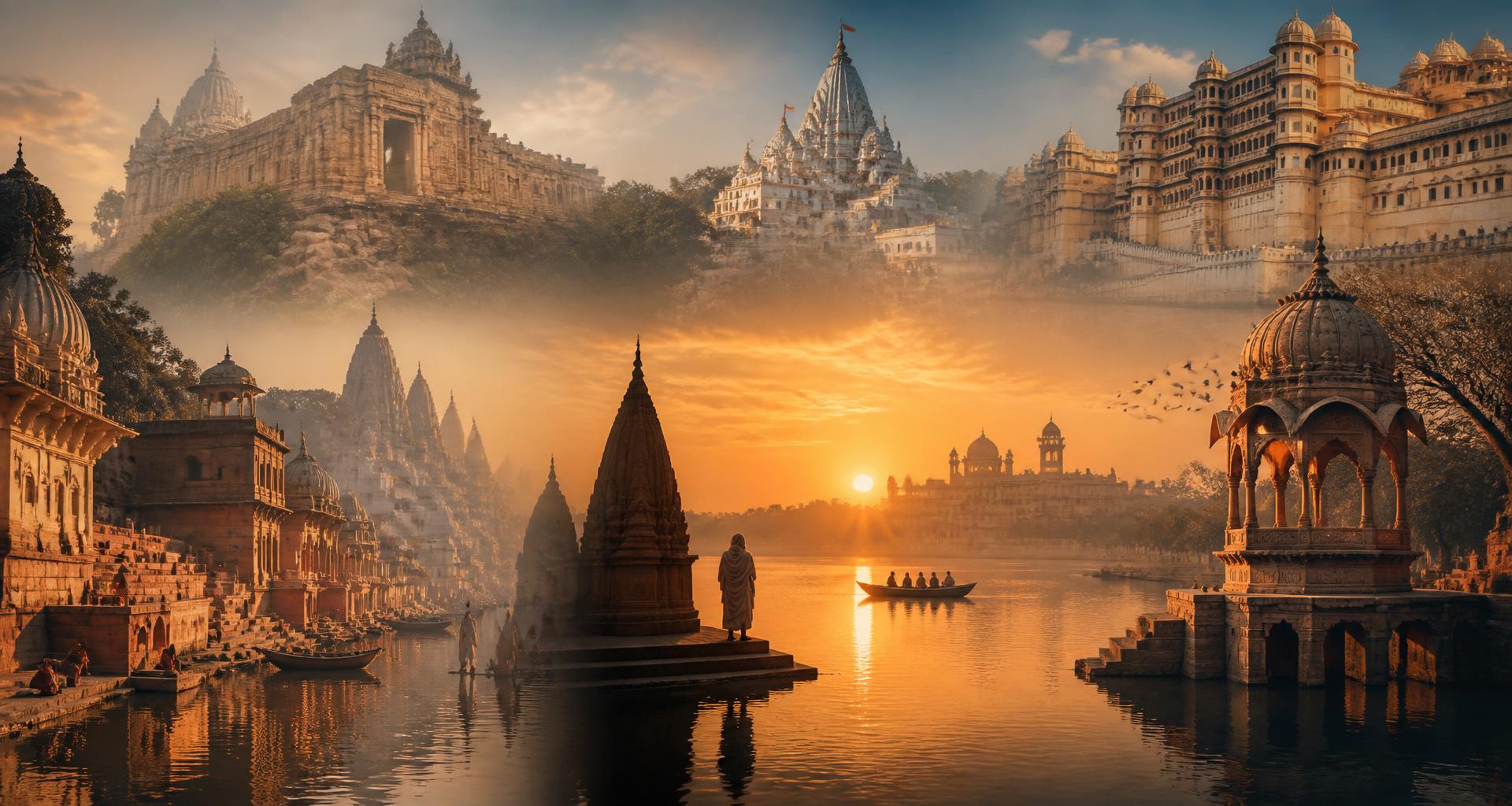 Fixed departure tour packages from Bangalore — Puri Jagannath Temple, Andaman beaches, Taj Mahal and Kashi Vishwanath ghats collage