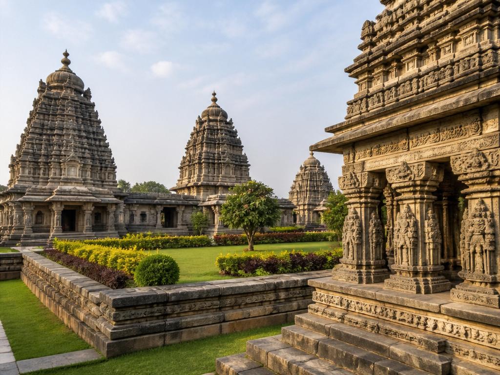 Ancient Karnataka Ranganatha temples with intricate carved stone architecture