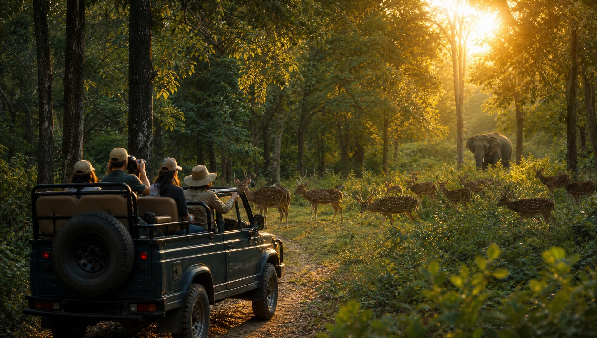 Jeep safari through Bandipur forest