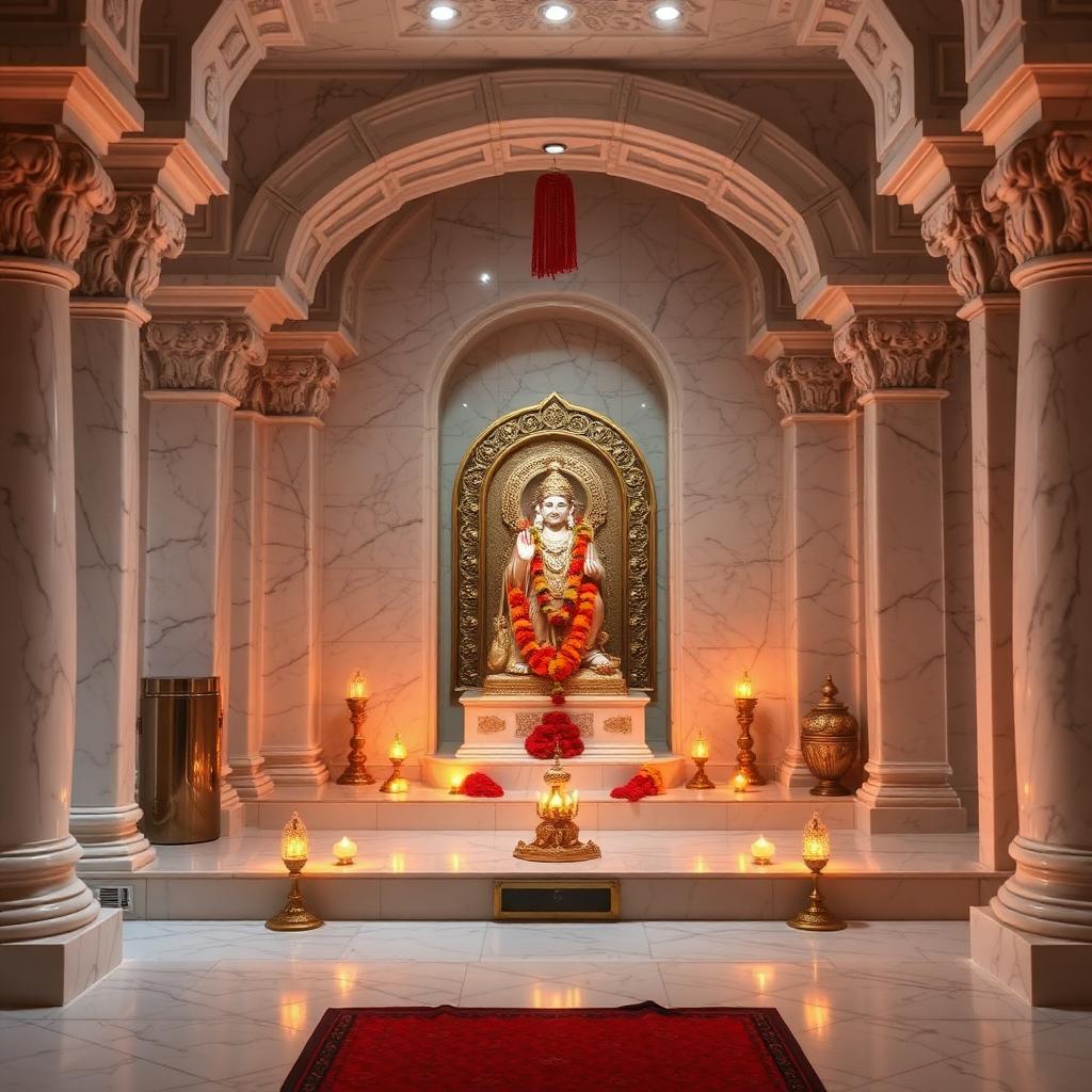 Shirdi Sai Baba Samadhi Mandir marble shrine with garlanded idol and glowing lamps