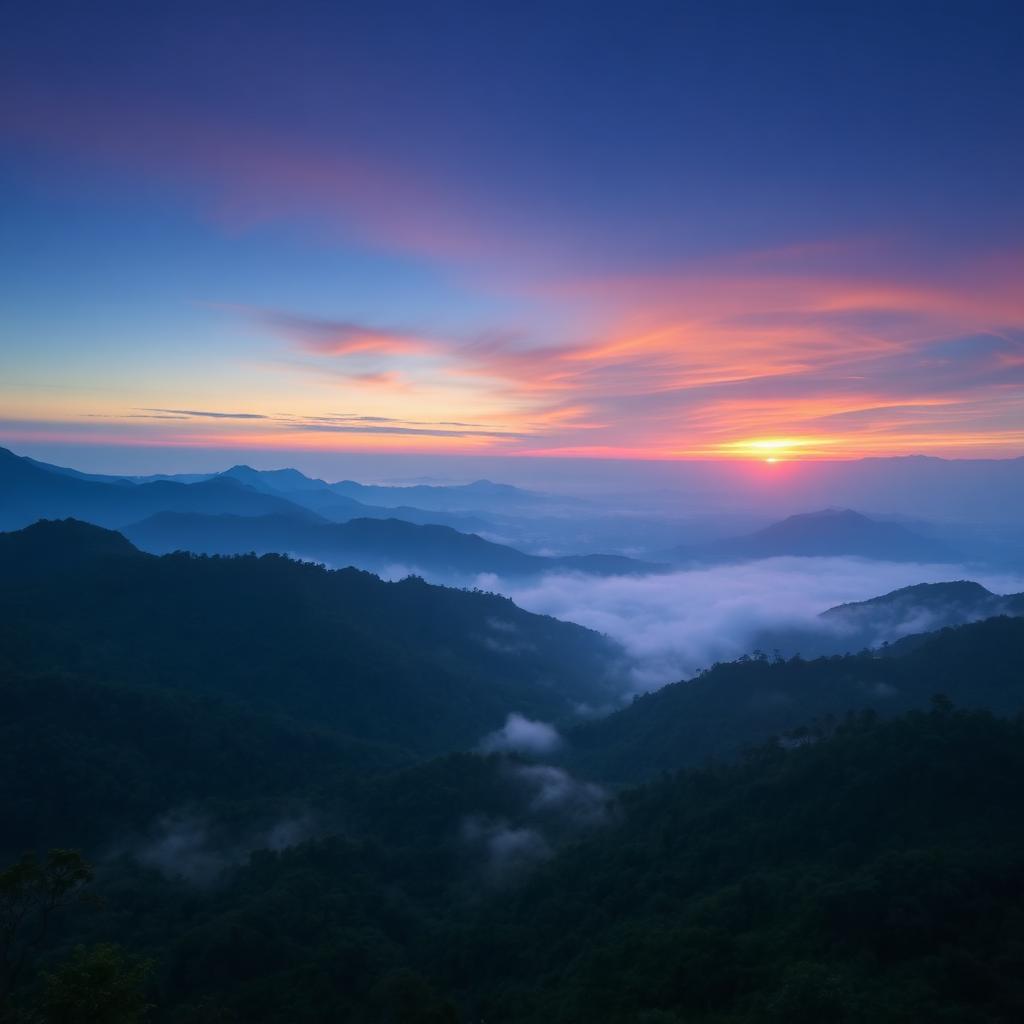 Rolling Nilgiri hills viewed from Masinagudi at golden hour