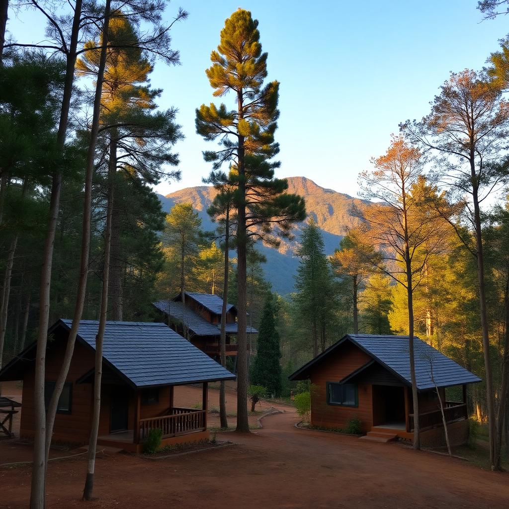 Rustic forest lodge in Masinagudi with veranda facing the Nilgiri hills